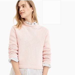 JCREW Pink Blush Rollneck Cropped Sweater